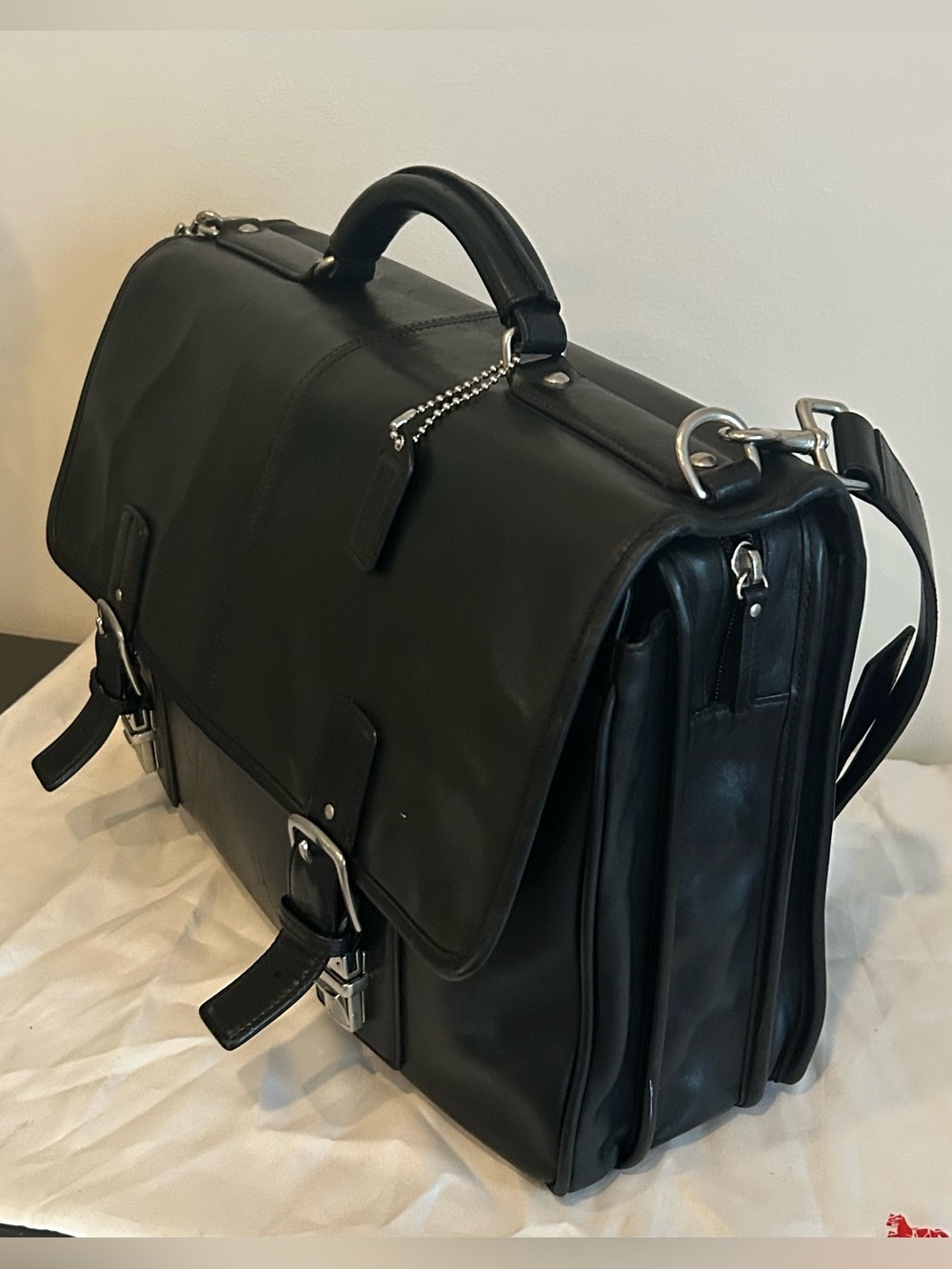 Coach Metropolitan Black Leather Briefcase Messenger Laptop Bag F6455 - Picture 4 of 14